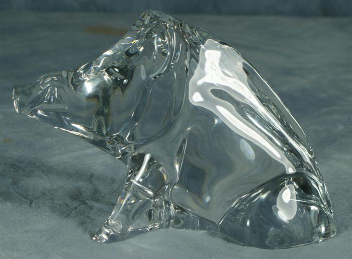 Appraisal: Baccarat warthog figurine no damage tall Estimate -