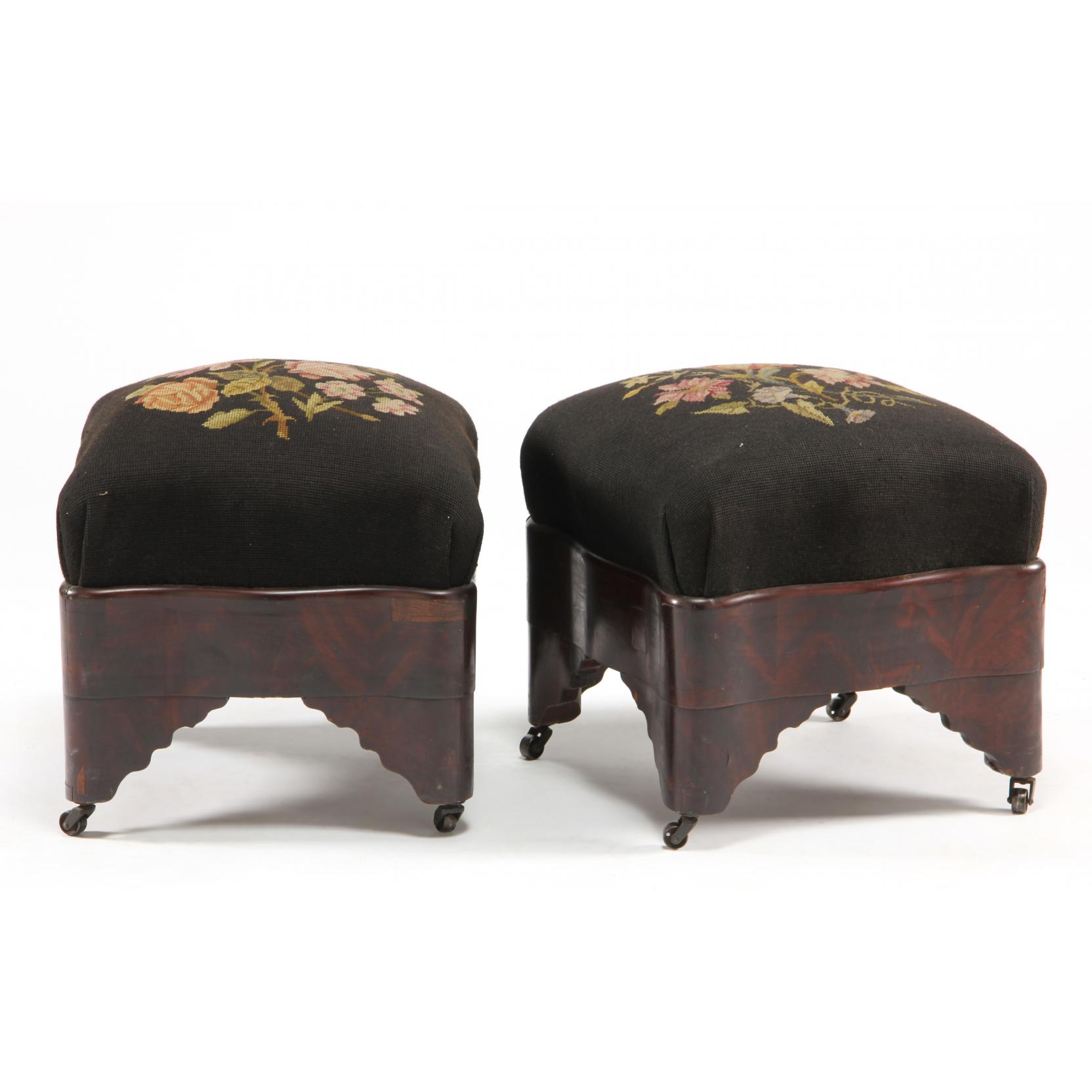 Appraisal: att Thomas Day Pair of Footstools Caswell County NC mid