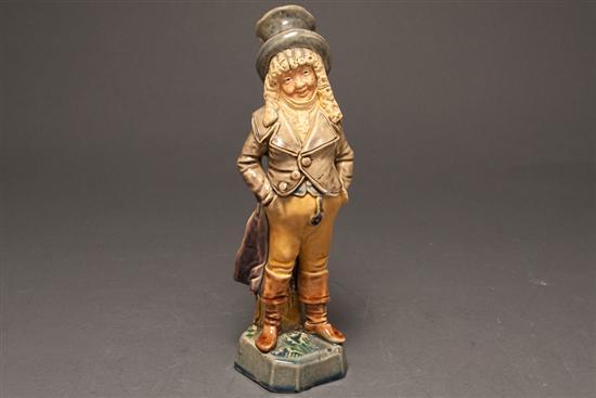 Appraisal: English Staffordshire earthenware figure of a young dandy second half-