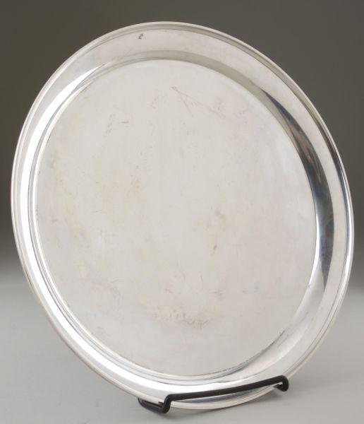 Appraisal: Sterling Silver Tray by Stieff classic and modern circular form