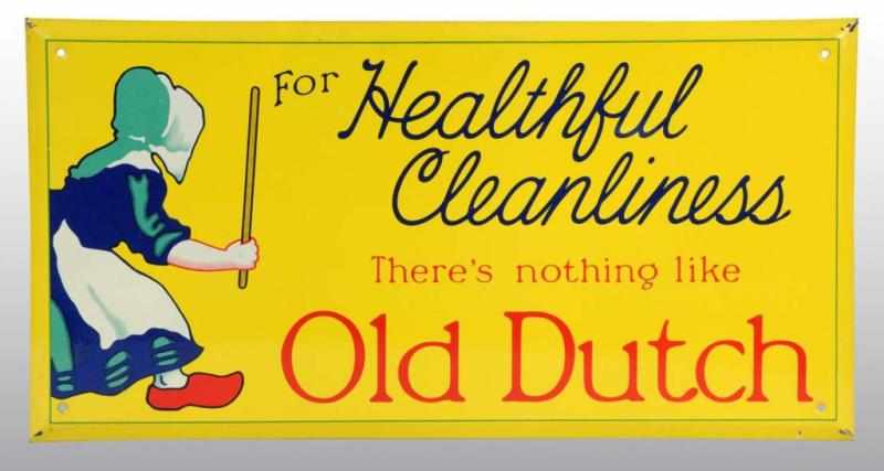 Appraisal: Tin over Cardboard Old Dutch Cleanser Sign Description Circa s