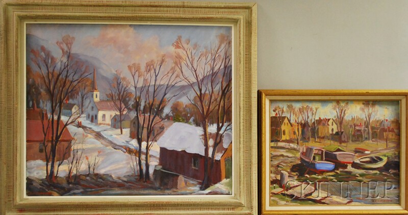 Appraisal: Lester E Chadbourne American - Two New England Scenes Lanesville