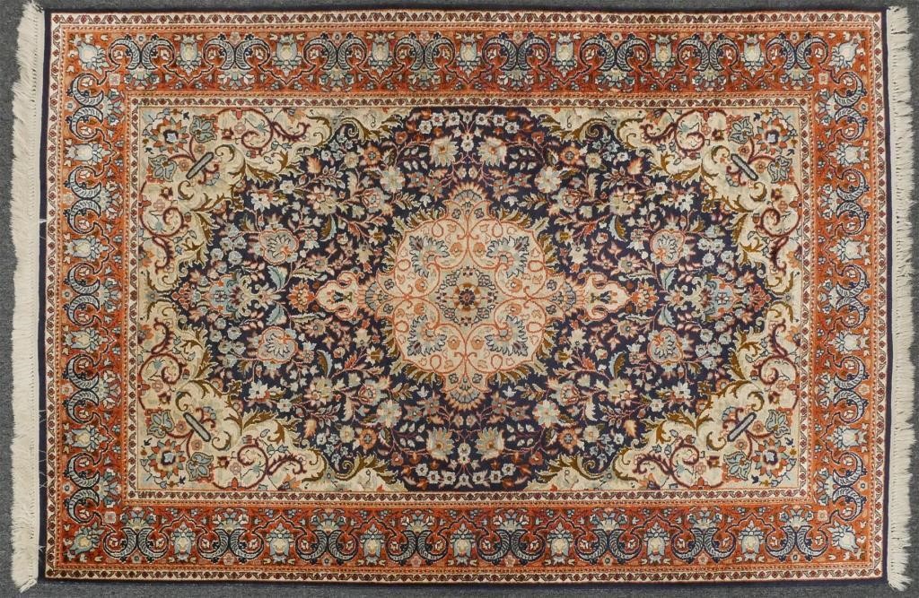 Appraisal: Fine Persian Kashan Oriental rug Beautifully hand knotted florals Approx