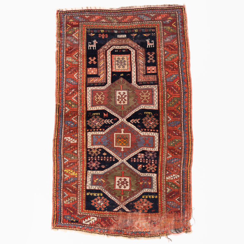 Appraisal: KAZAK PRAYER RUG Approximately ft in x ft in Condition