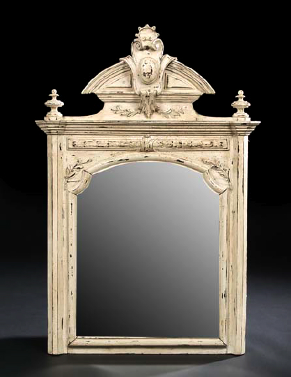 Appraisal: French Carved Walnut Overmantel Mirror fourth quarter th century of