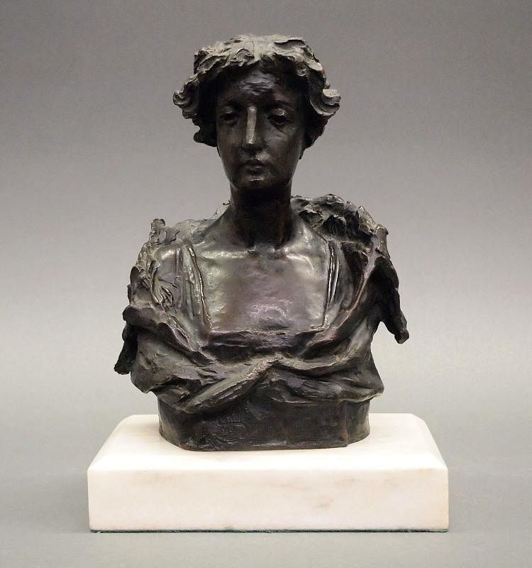 Appraisal: American Bronze bust An American Bronze bust Modeled as an