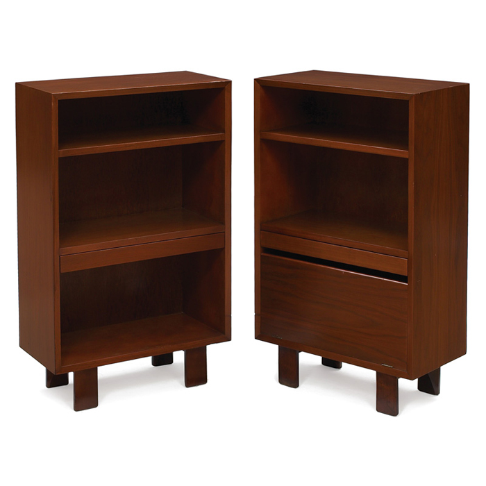 Appraisal: George Nelson nightstands pair by Herman Miller walnut cases over