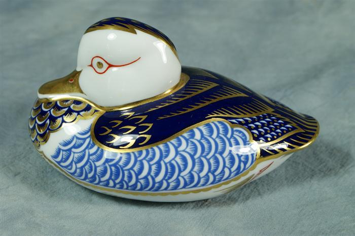 Appraisal: Royal Crown Derby porcelain figurine duck long Estimate -