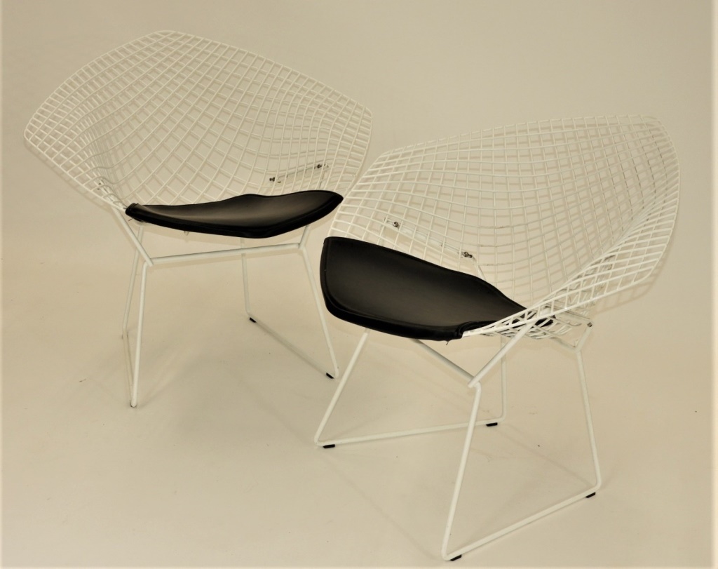 Appraisal: PR HARRY BERTOIA FOR KNOLL STEEL DIAMOND CHAIRS Italy United