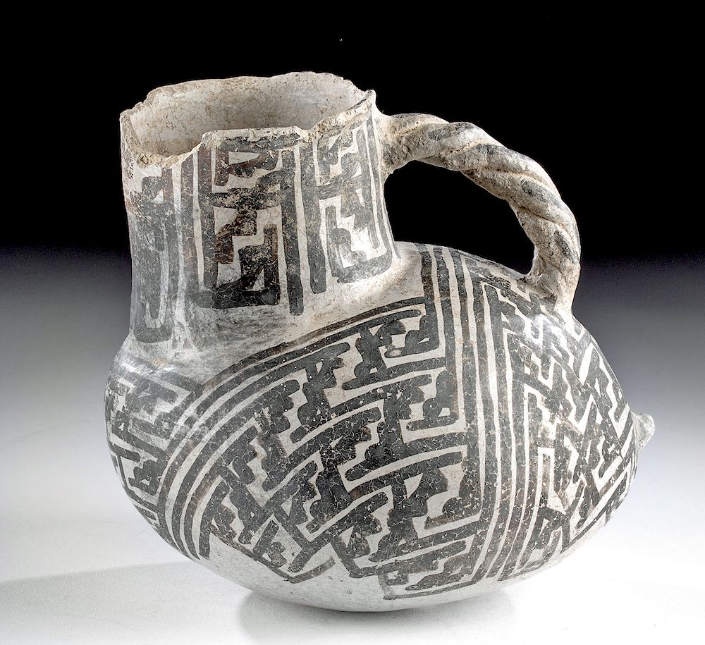 Appraisal: Anasazi Black on White Pottery Pitcher Native American southwestern United