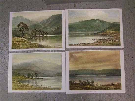 Appraisal: Keith Burtonshaw four watercolours of the lake district Buttermere Crummock