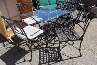 Appraisal: lot of Contemporary outdoor furniture consisting of two side chairs