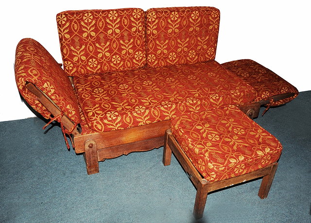 Appraisal: A HEALS OAK DAY BED by Parker-Knoll with later fabric