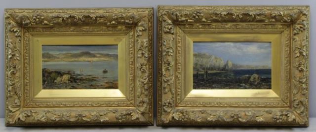 Appraisal: HAYES J Two Oil on Board Coastal Scenes One signed