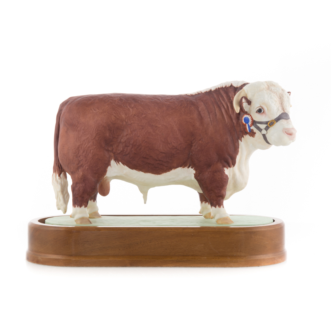 Appraisal: Royal Worcester Hereford Bull' by Doris Lindner circa on fitted