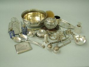 Appraisal: A Scottish silver twin handled quaich Edinburgh together with a