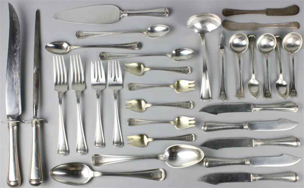 Appraisal: GORHAM ''OLD FRENCH'' PATTERN PART FLATWARE SERVICE monogrammed 'EGA' including