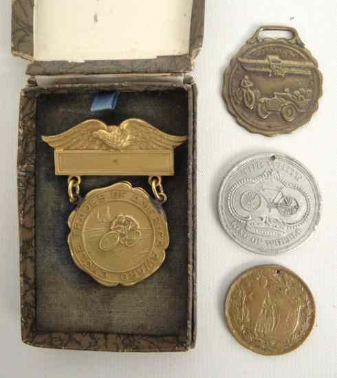 Appraisal: Medals Cycle Trades of America Award in case The White