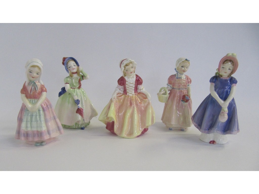 Appraisal: Five Royal Doulton figures including Ivy HN Tinkle Bell HN