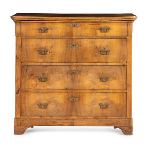 Appraisal: A French Walnut Secretary Chest of Drawers Early th Century