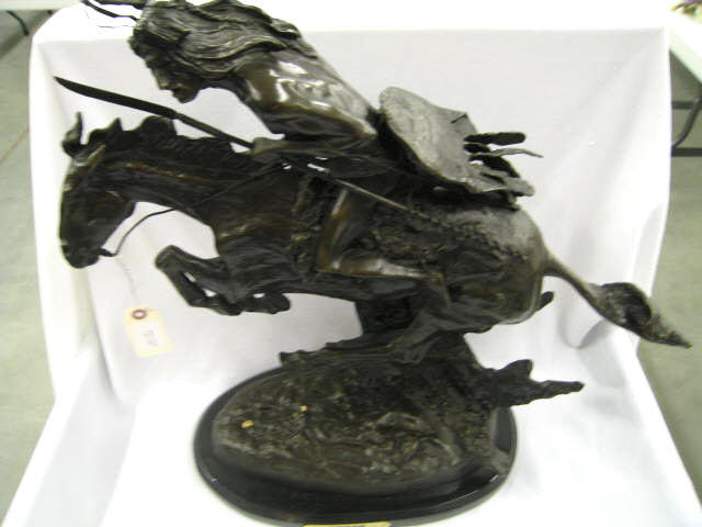 Appraisal: Frederick Remington Bronze Statue Cheyenne Indian warrior