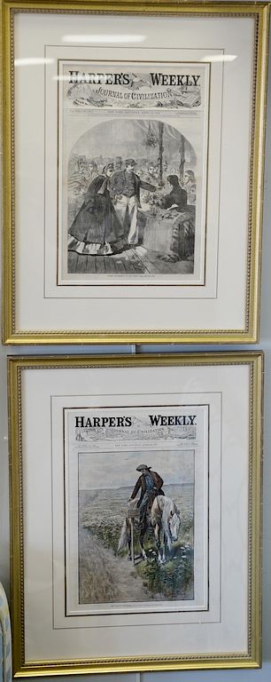 Appraisal: Sixteen Harper's Weekly's framed and matted by Wesley Allen LLC