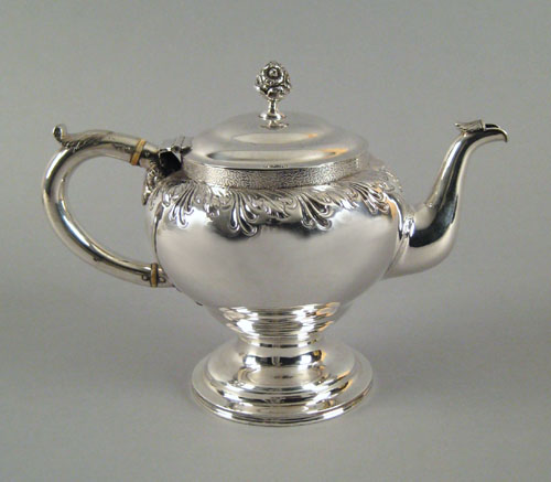 Appraisal: S Kirk - Baltimore Maryland silver coffee pot of ovoid