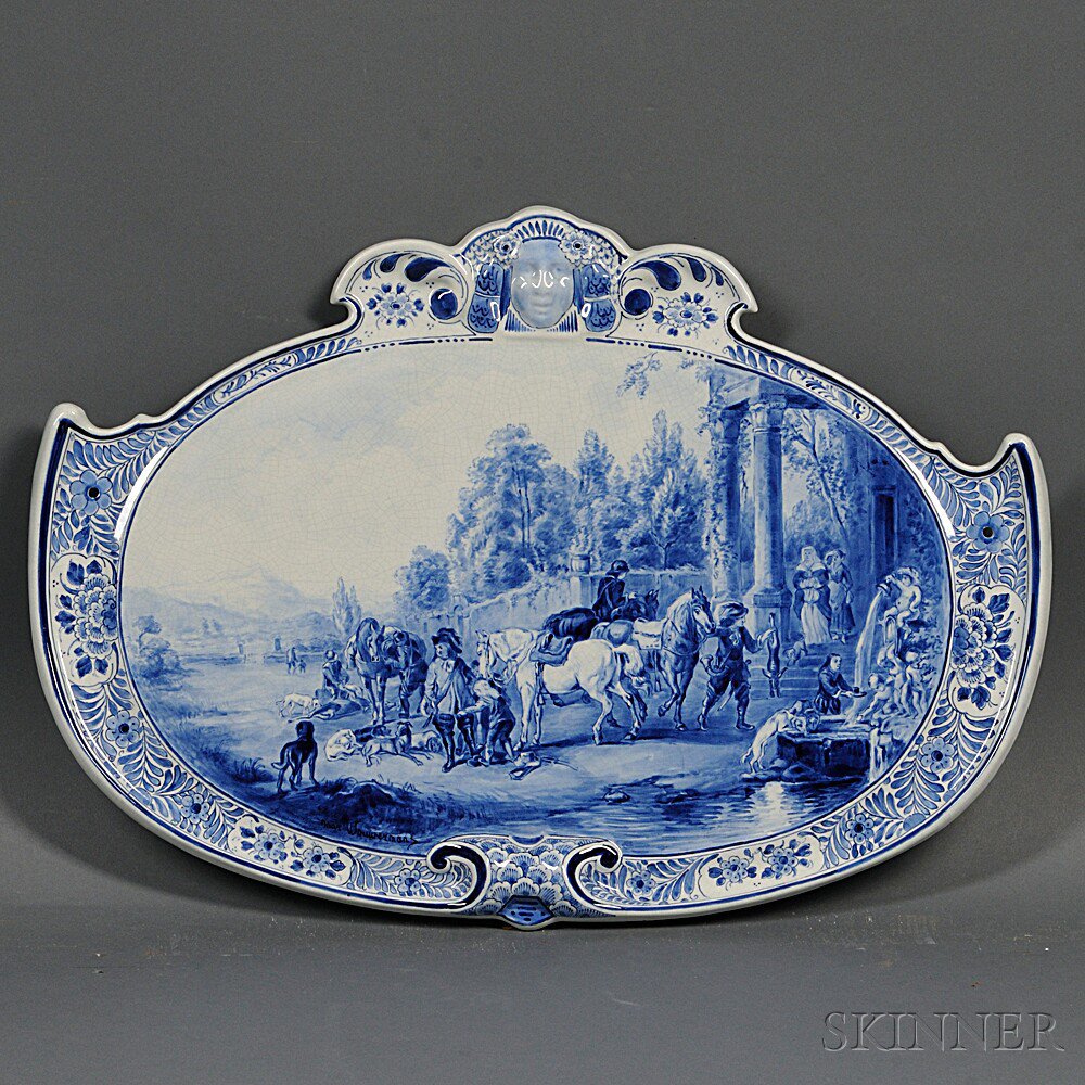 Appraisal: Dutch Delft Blue and White Wall Plaque Holland late th