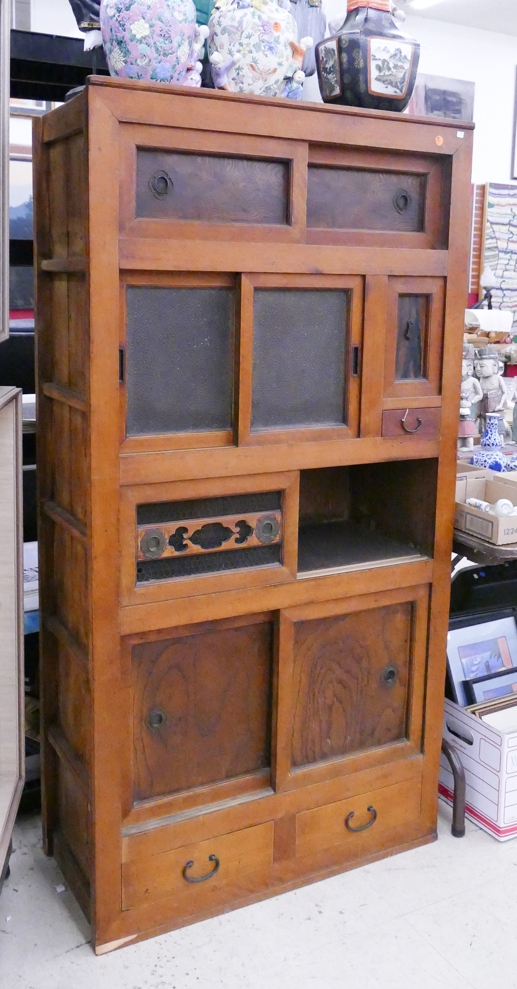 Appraisal: Japanese Meiji Mizuya Kitchen Tansu- x x ''- missing one