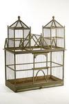 Appraisal: BIRD CAGE - Circa large wood and wirework bird cage