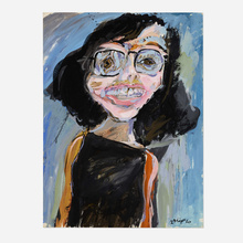 Appraisal: Rex Ashlock WOMAN WITH GLASSES gouache on paper h w