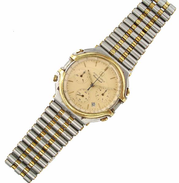 Appraisal: A gent's eighteen karat gold and steel bracelet wristwatch LaSalle