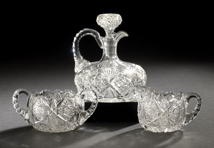 Appraisal: Three-Piece Collection of American Cut Glass Items consisting of a