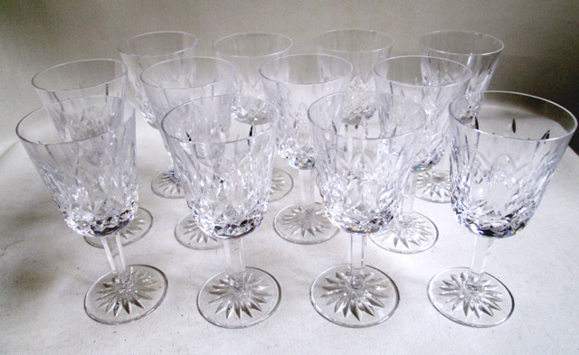 Appraisal: SET OF TWELVE WATERFORD CRYSTAL WHITE WINES in the Lismore