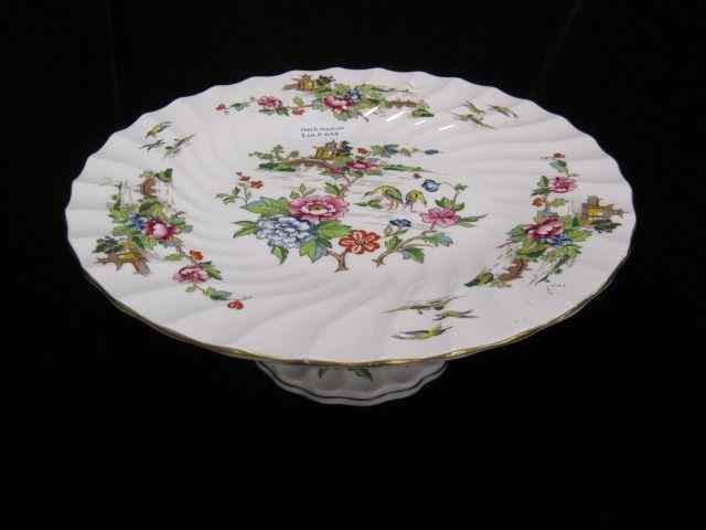 Appraisal: Crown Staffordshire Porcelain Dessertor cake stand pagoda design '' diameter