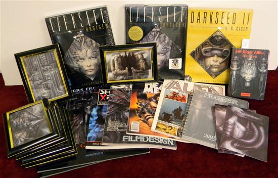 Appraisal: BOOKS H R Giger miscellaneous lot of books postcards and