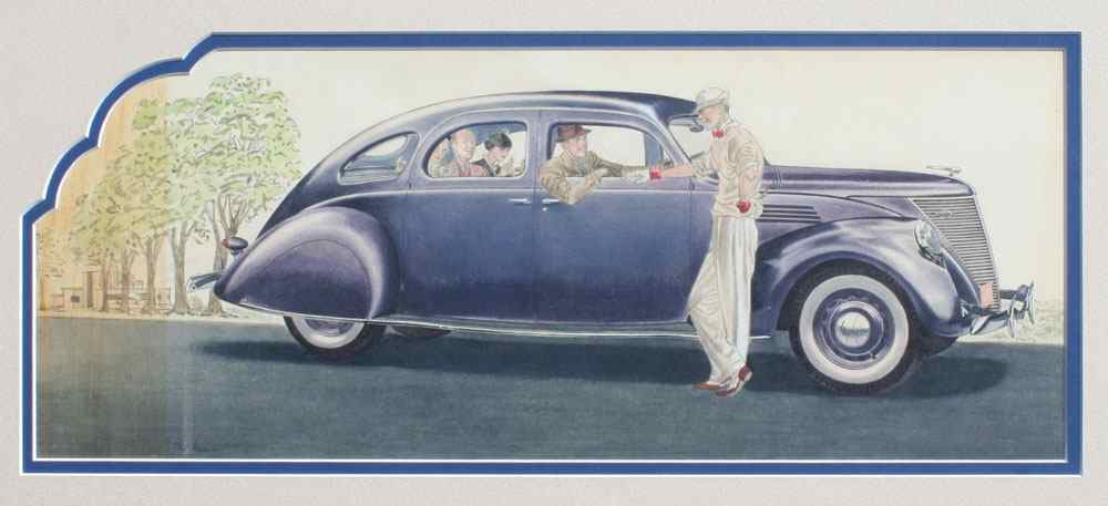 Appraisal: HERMANSEN Fred American th Century ''Automobile Illustration for Lincoln Zephyr''