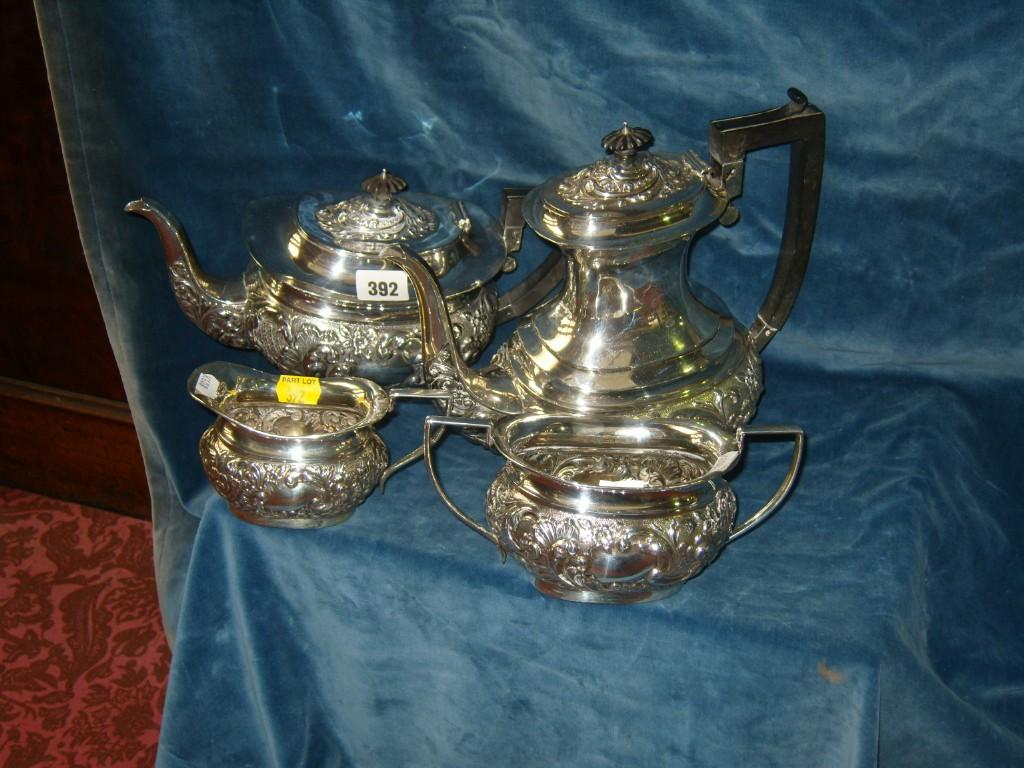 Appraisal: A -piece silver tea and coffee service of baluster form