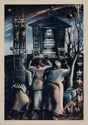 Appraisal: JOHN BIGGERS - Upper Room Color lithograph on cream Arches