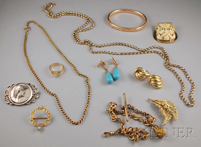 Appraisal: Assorted Group of Jewelry including an kt gold and diamond