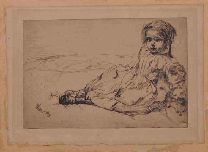 Appraisal: AFTER JAMES ABBOTT MCNEILL WHISTLER BIBI VALENTIN Etching x in