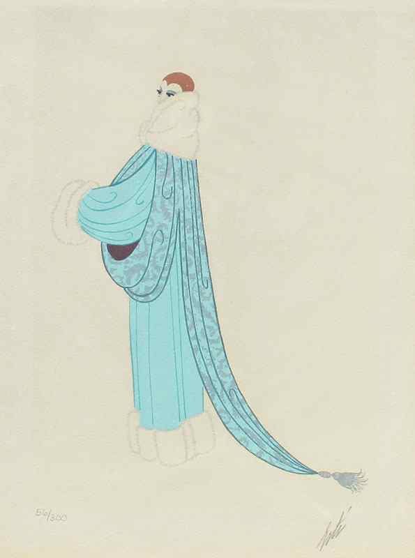 Appraisal: ERTE ''ELEGANCE'' COLOR LITHOGRAPH Sight size '' x '' pencil