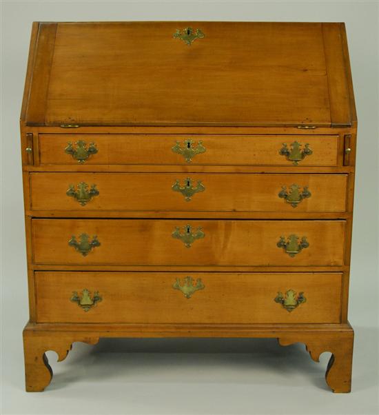 Appraisal: CHIPPENDALE MAPLE SLANT FRONT DESK early th century height inches