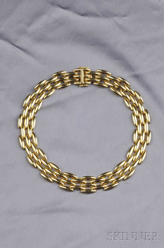 Appraisal: kt Gold Necklace Cartier composed of navette shaped flexible links