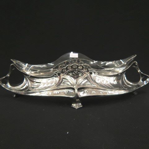 Appraisal: Art Nouveau Silverplate Centerpiece glass liner x excellent