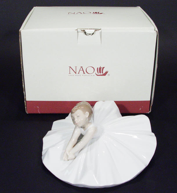 Appraisal: Hand painted Nao porcelain ballerina with original box printed factory