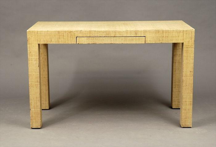 Appraisal: Modern Rattan-Covered Console Table x x in