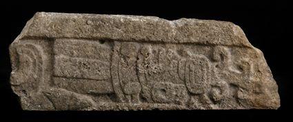 Appraisal: MAYAN LIMESTONE RELIEF FRAGMENT in