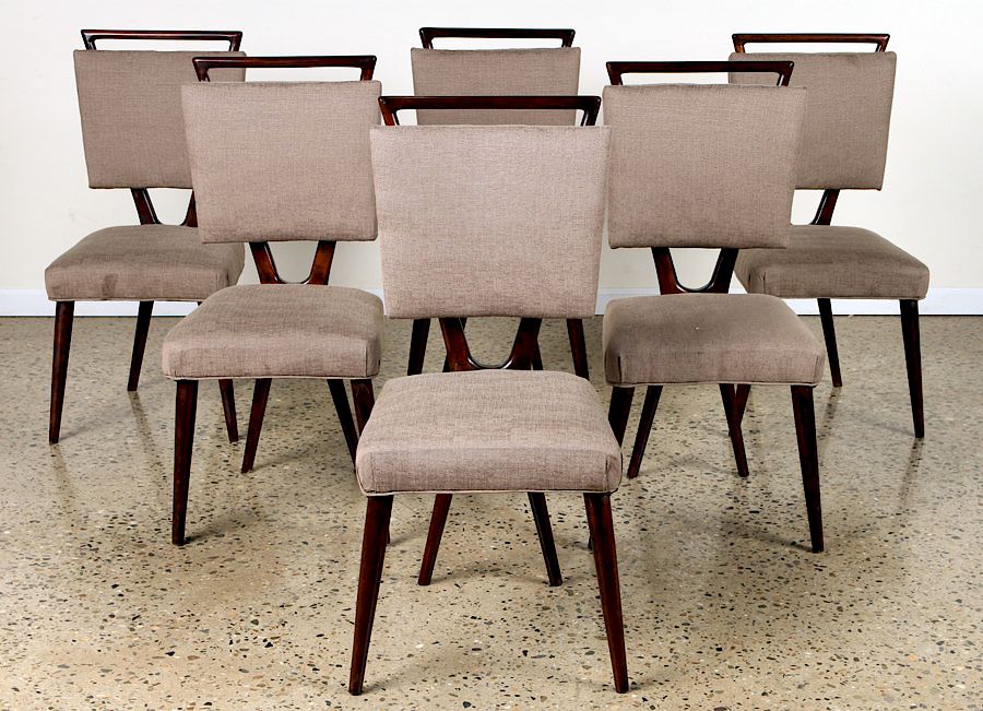 Appraisal: SET MAHOGANY UPHOLSTERED DINING CHAIRS C A set of six