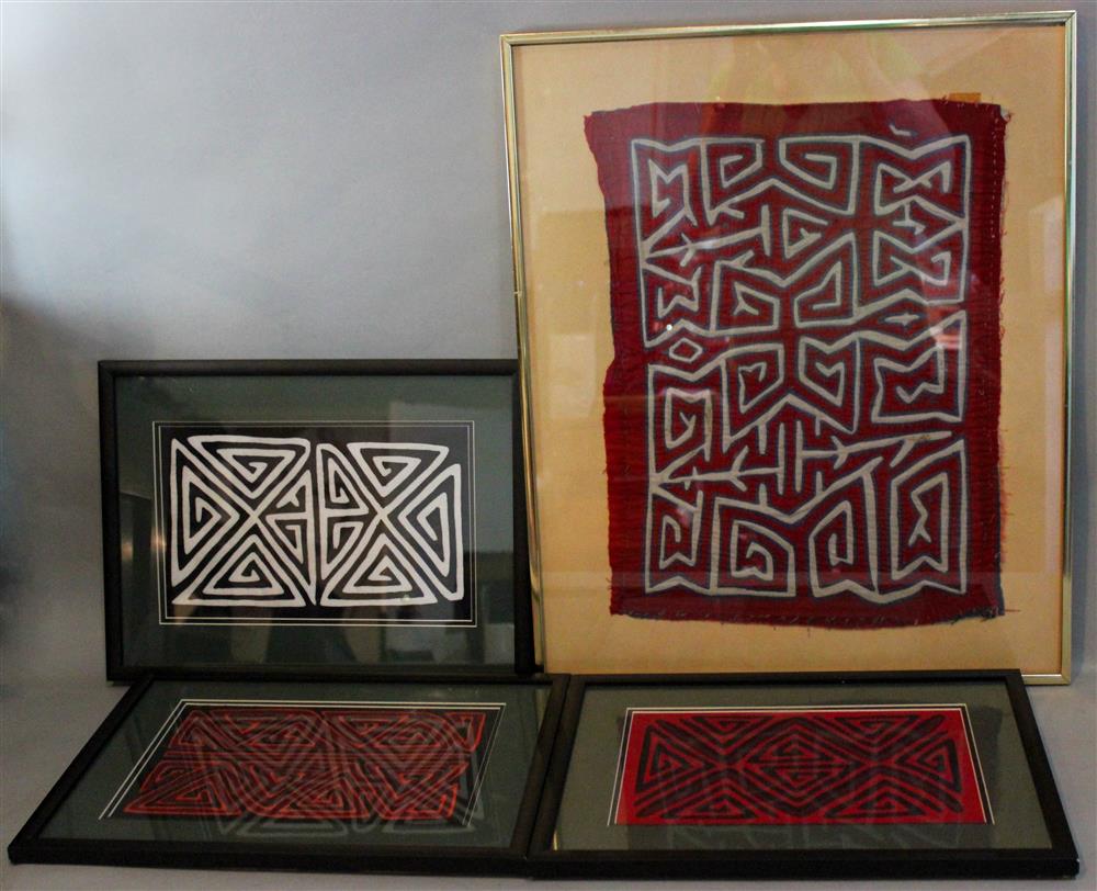 Appraisal: COLLECTION OF FOUR SOUTH AMERICAN MOLAS varying sizes